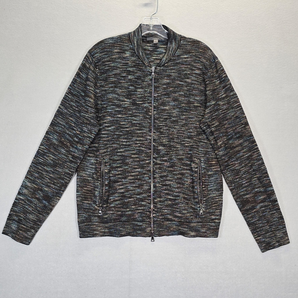 John Varvatos Collection Men's Sylvan Baseball Jacket Space Dyed Blue Topaz M - Picture 6 of 16